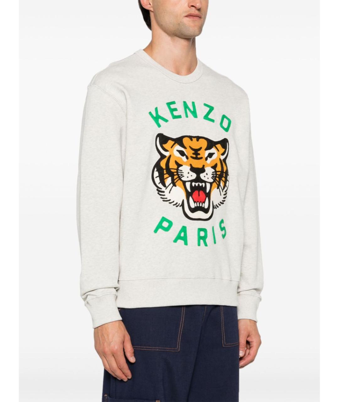 KENZO Серый хлопковый джемпер / свитер, фото 4