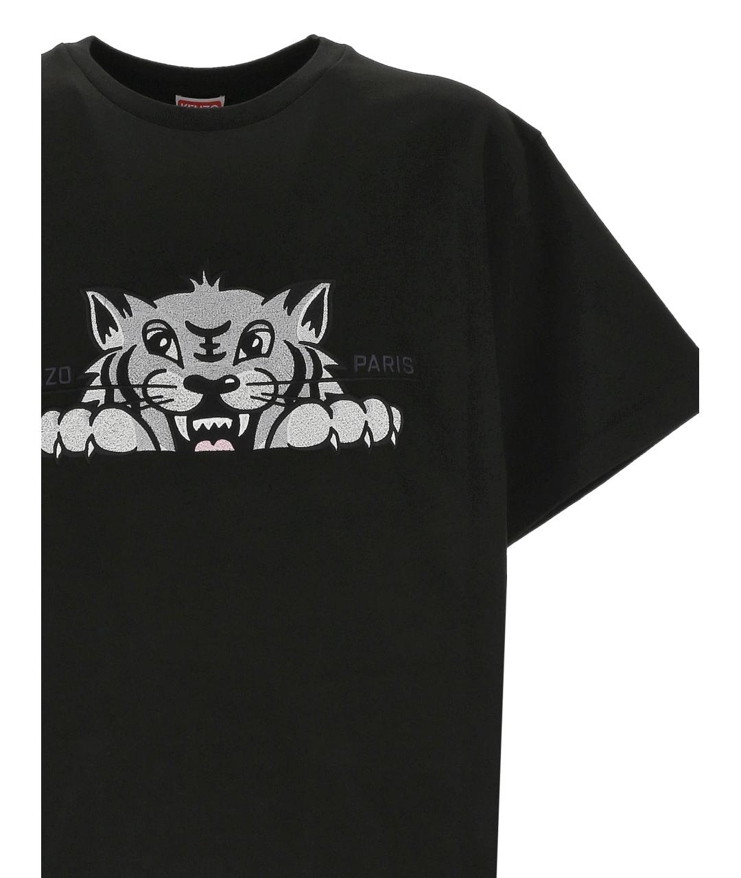 KENZO Черная хлопковая футболка, фото 2