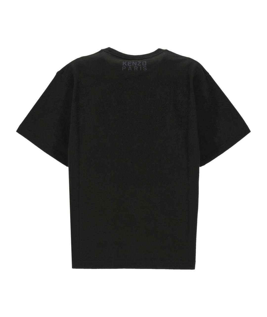 KENZO Черная хлопковая футболка, фото 3