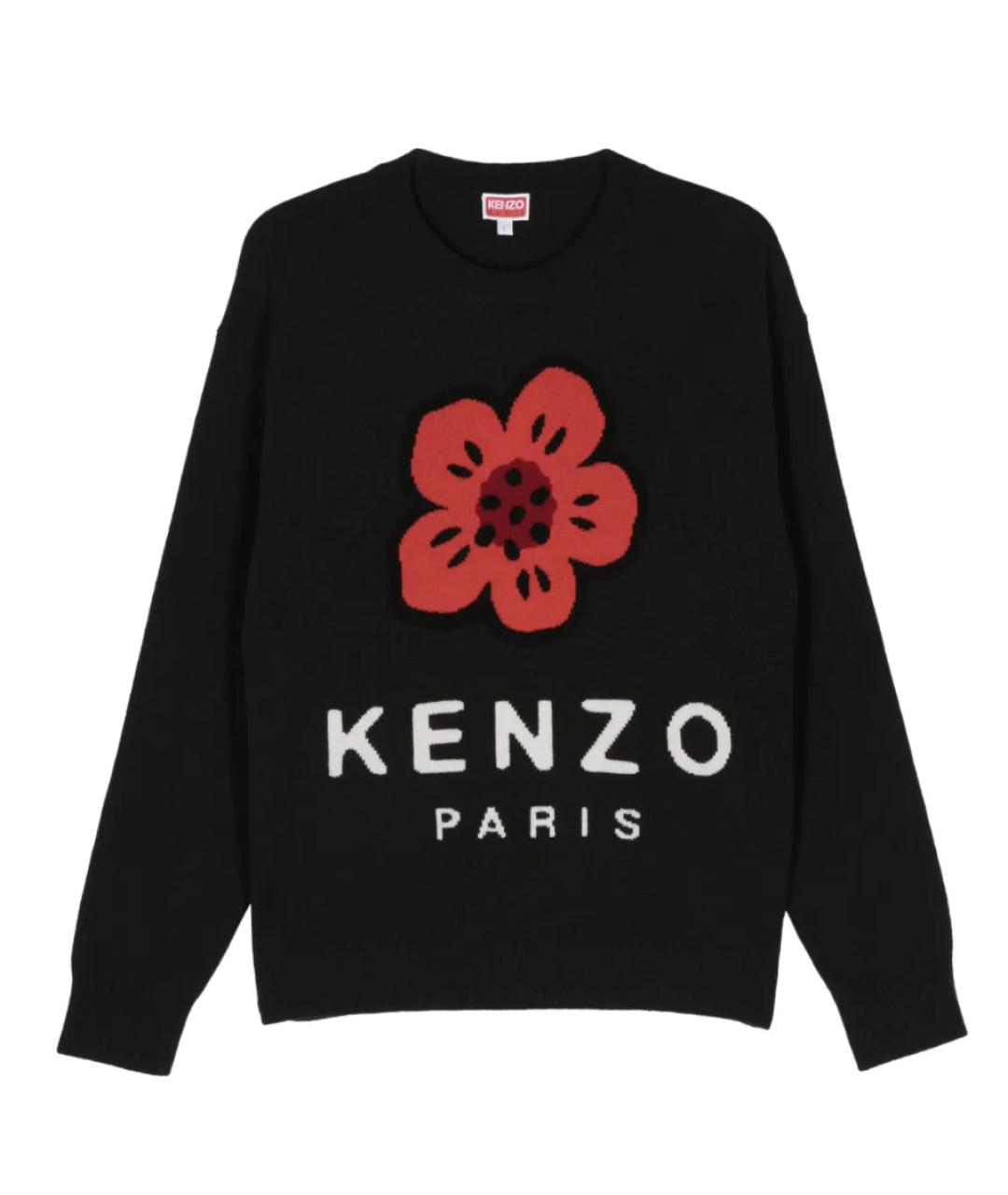 KENZO Черный шерстяной джемпер / свитер, фото 1