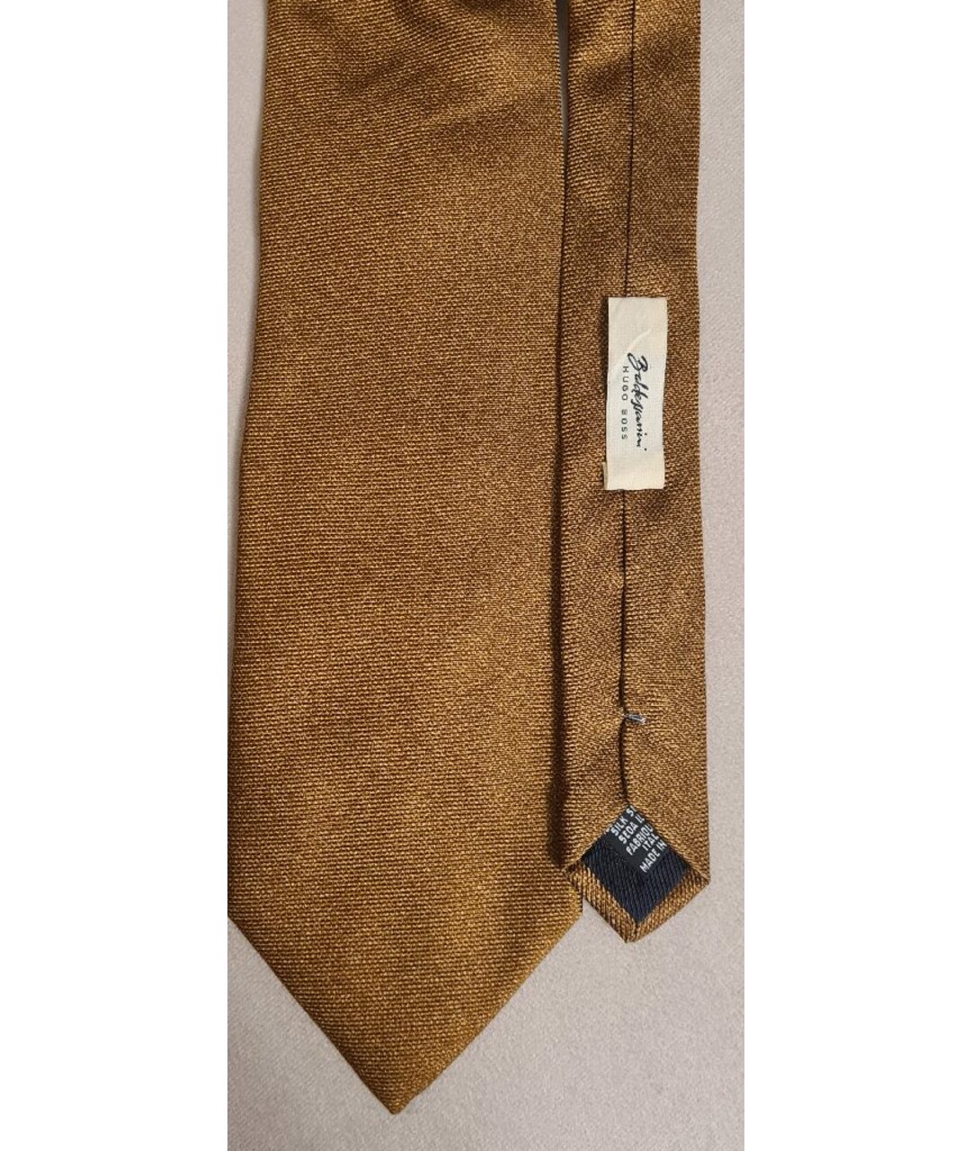 HUGO BOSS Коричневый шелковый галстук, фото 2