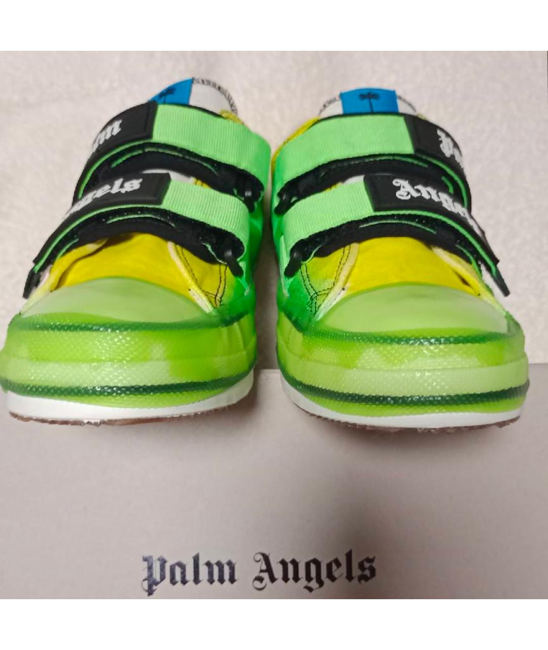 PALM ANGELS Зеленые текстильные низкие кроссовки / кеды, фото 5