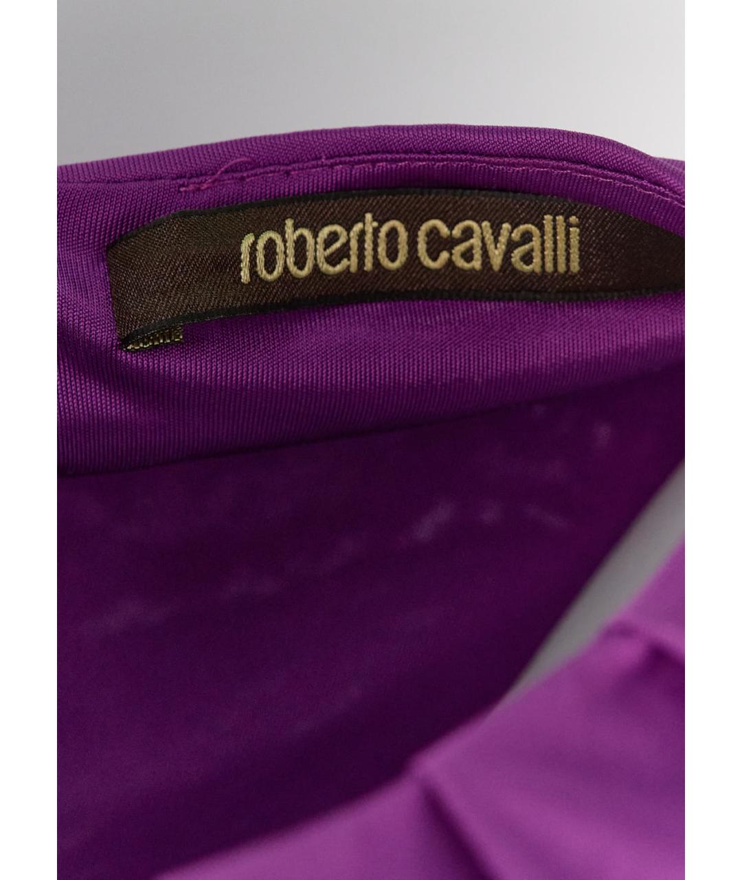 ROBERTO CAVALLI Фиолетовое вискозное вечернее платье, фото 2