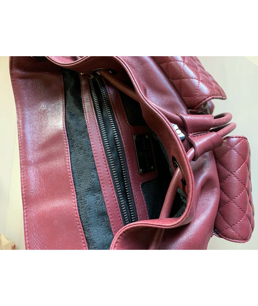PHILIPP PLEIN Бордовый кожаный рюкзак, фото 5