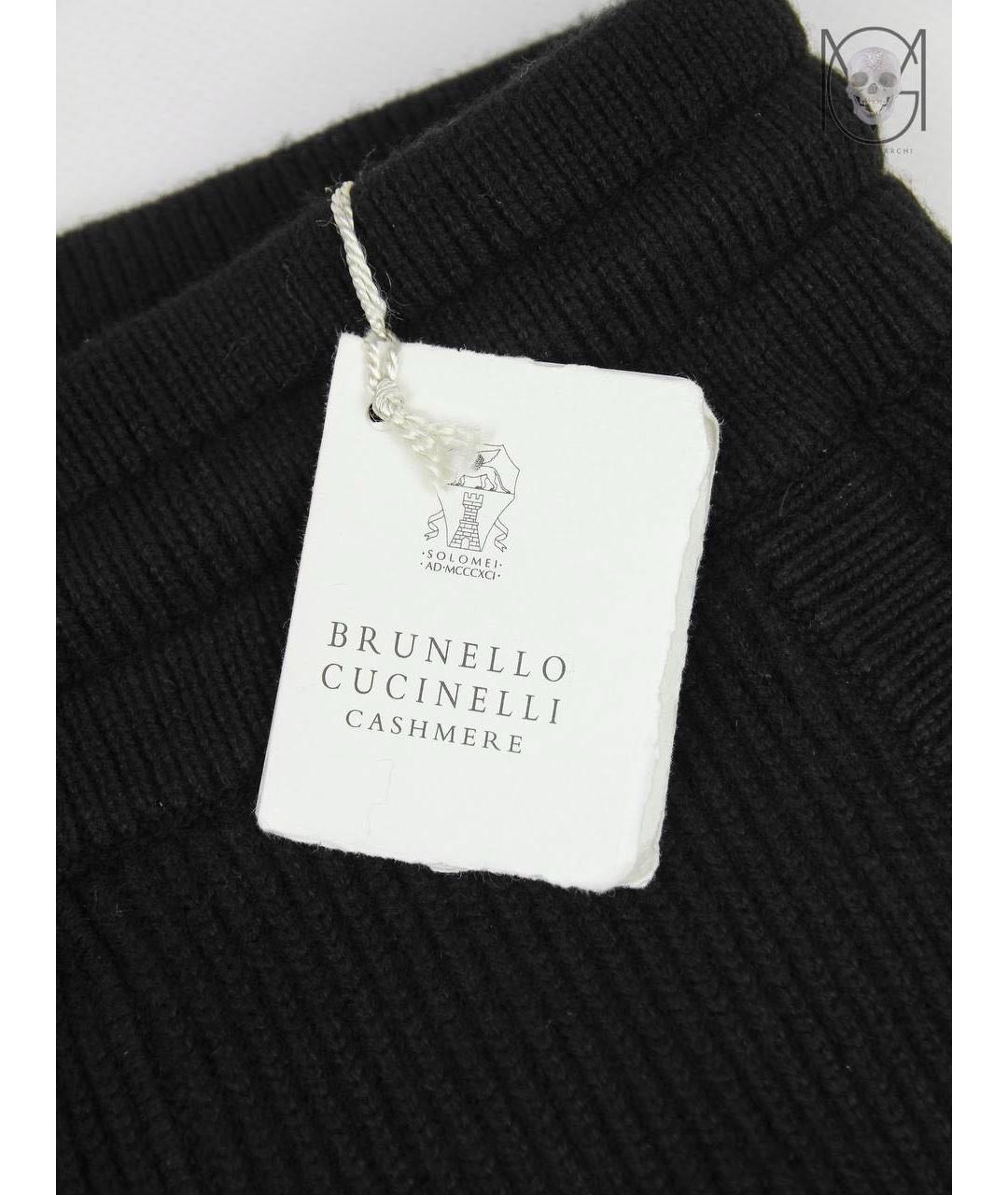 BRUNELLO CUCINELLI Черные кашемировые повседневные брюки, фото 3