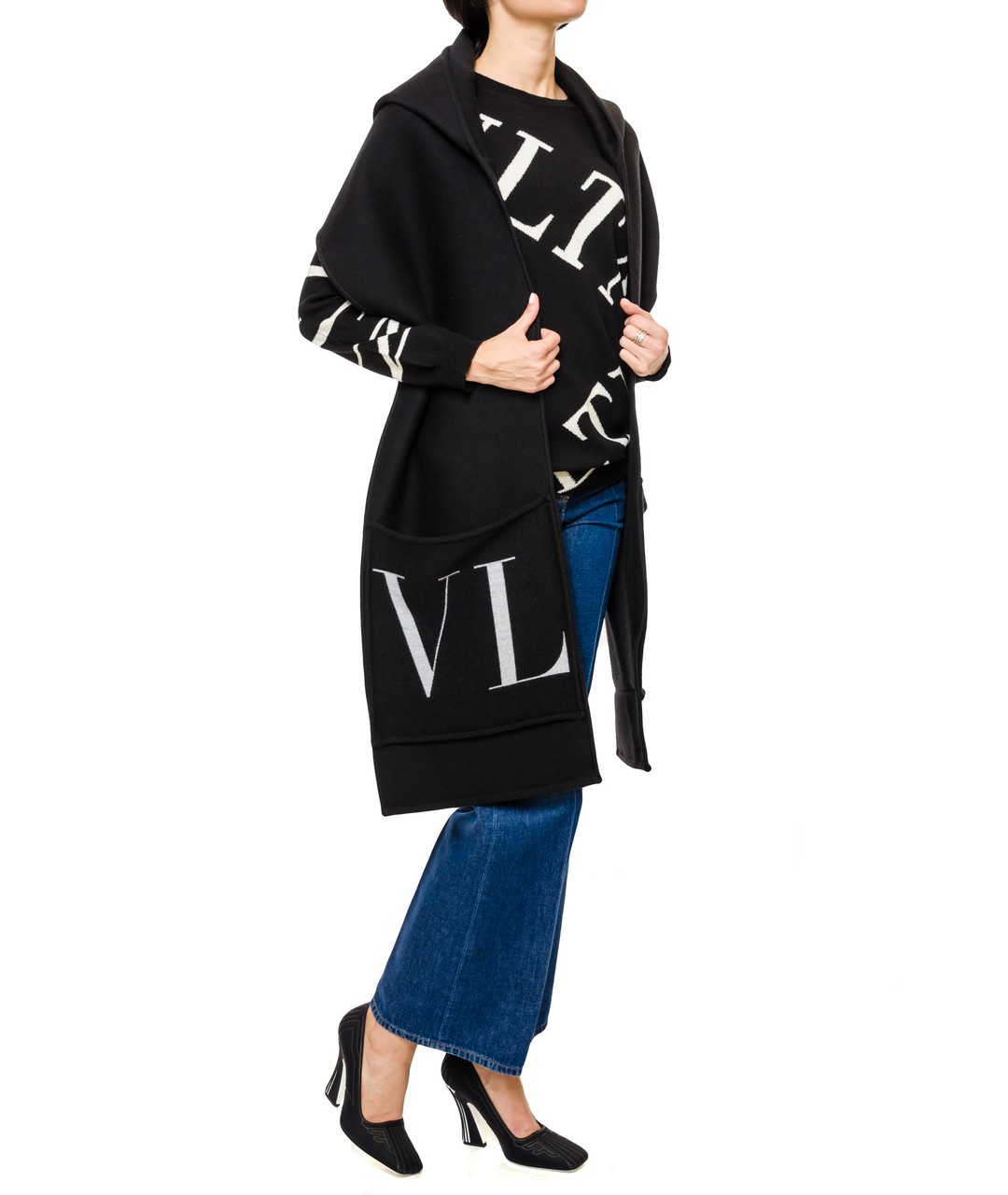 VALENTINO Темно-синее шерстяное пальто, фото 4