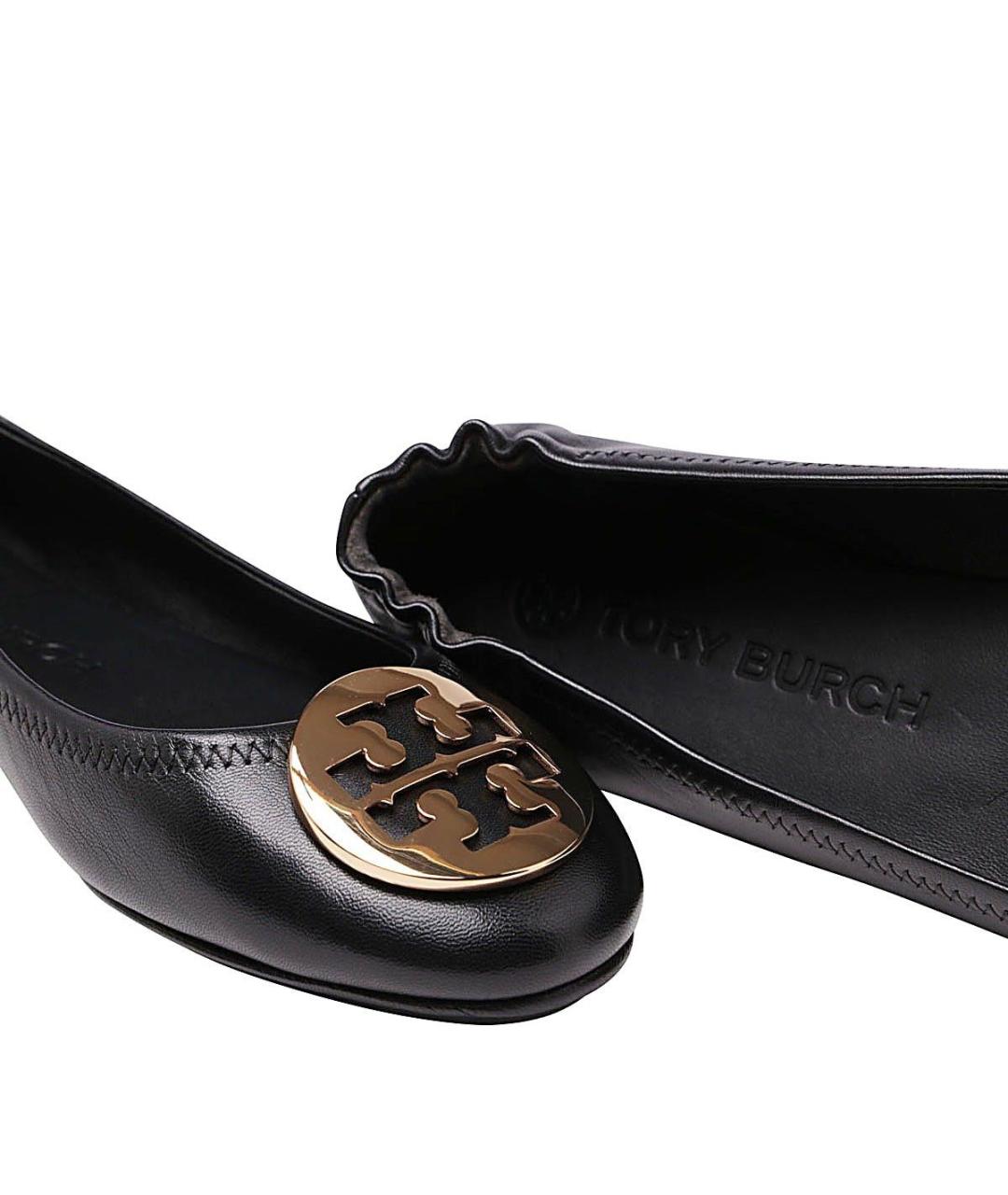 TORY BURCH Черные кожаные балетки, фото 4