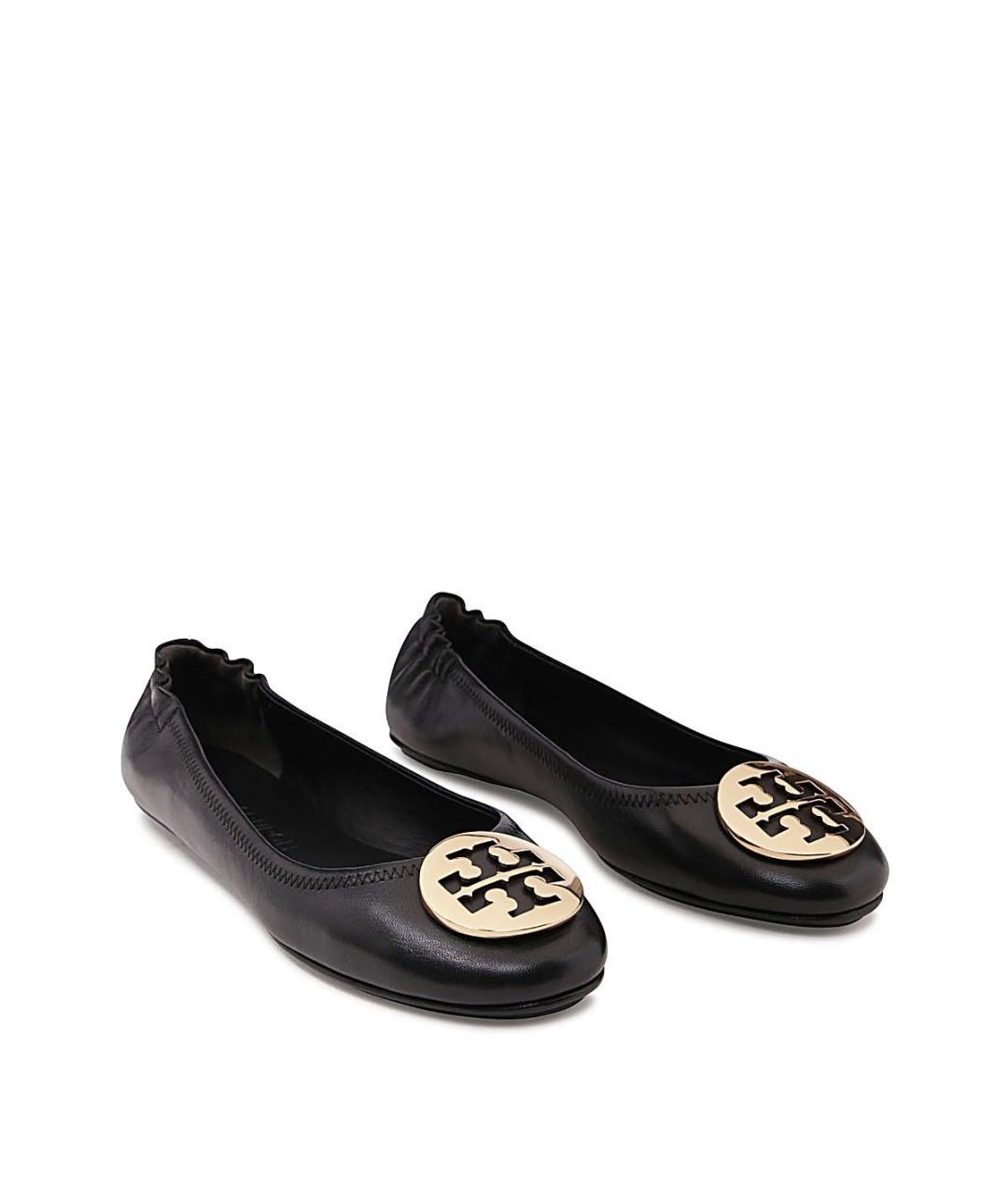 TORY BURCH Черные кожаные балетки, фото 3