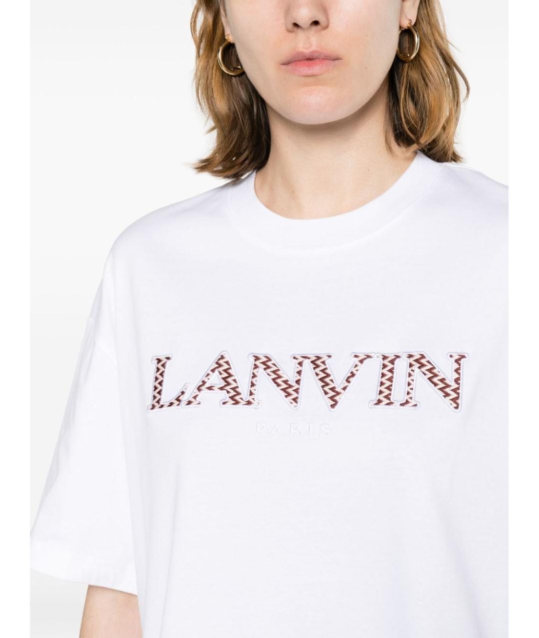 LANVIN Белая хлопковая футболка, фото 2