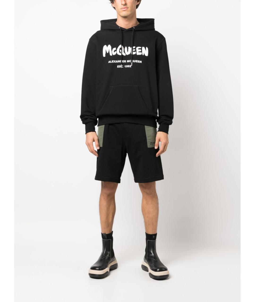 ALEXANDER MCQUEEN Черные хлопковые повседневные брюки, фото 3