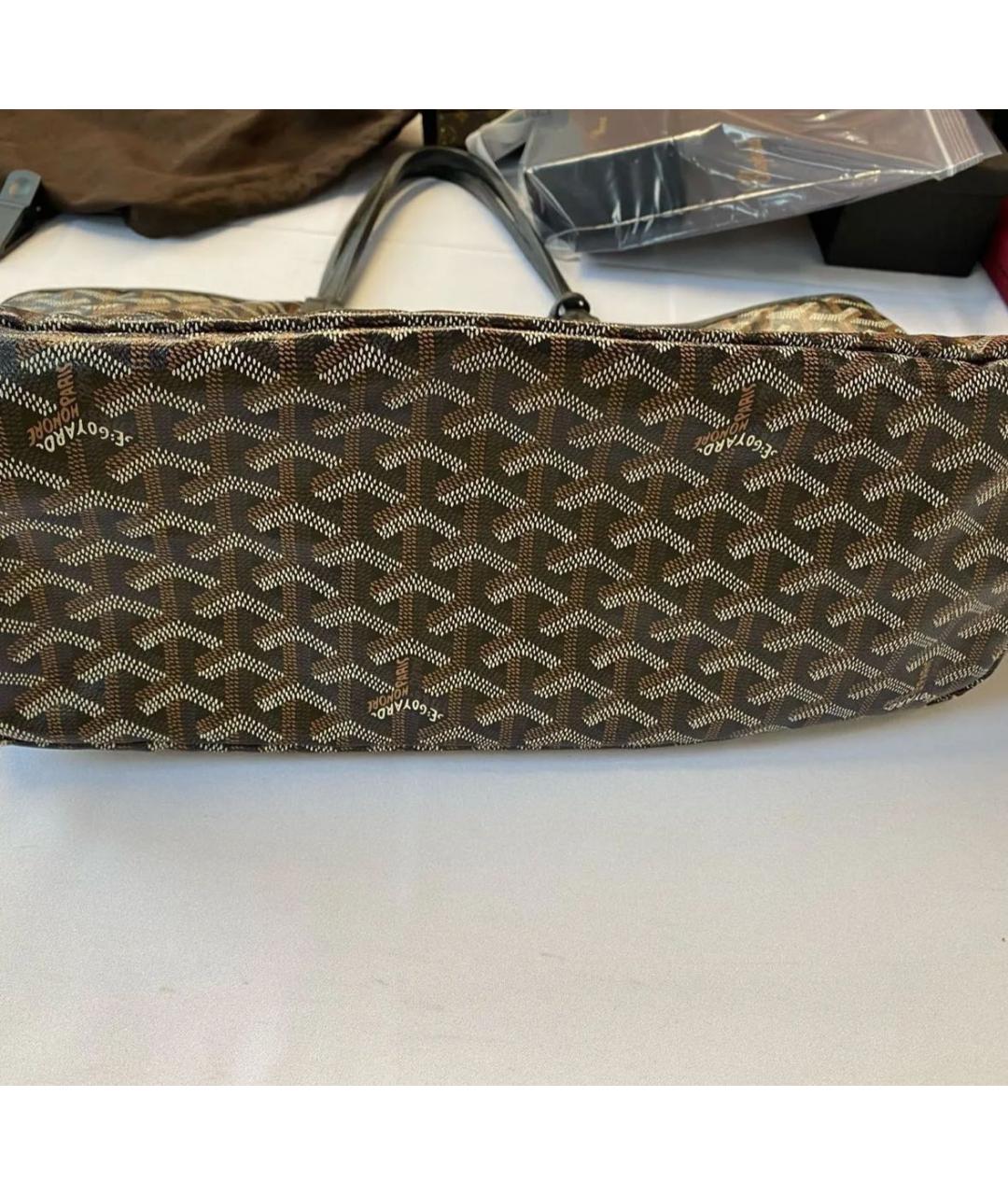 GOYARD Черная кожаная сумка тоут, фото 4