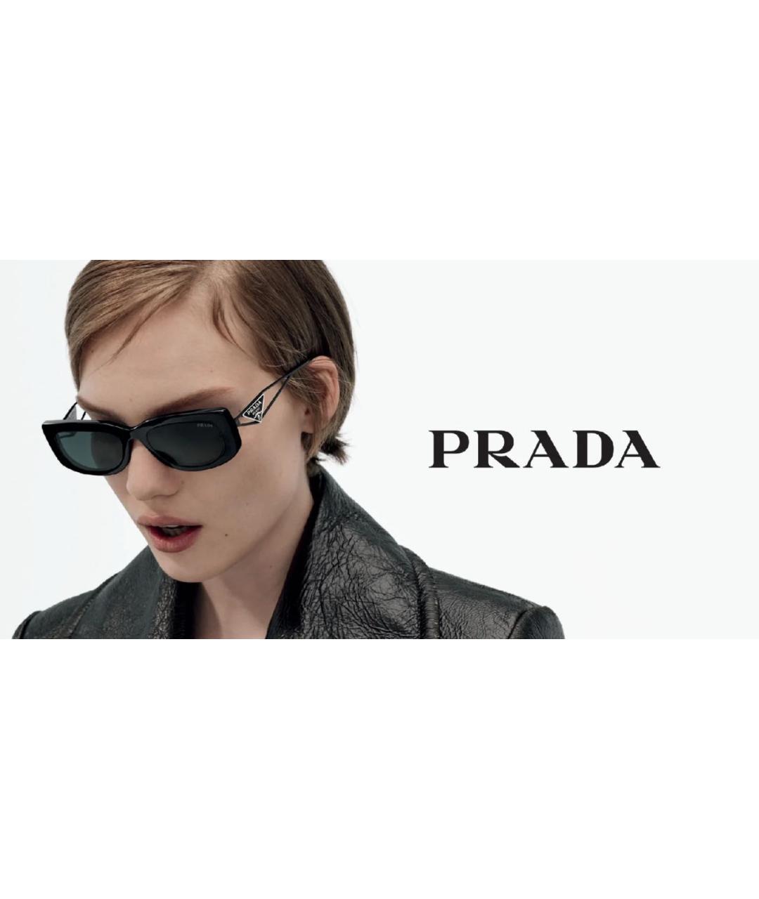 PRADA Черные пластиковые солнцезащитные очки, фото 3