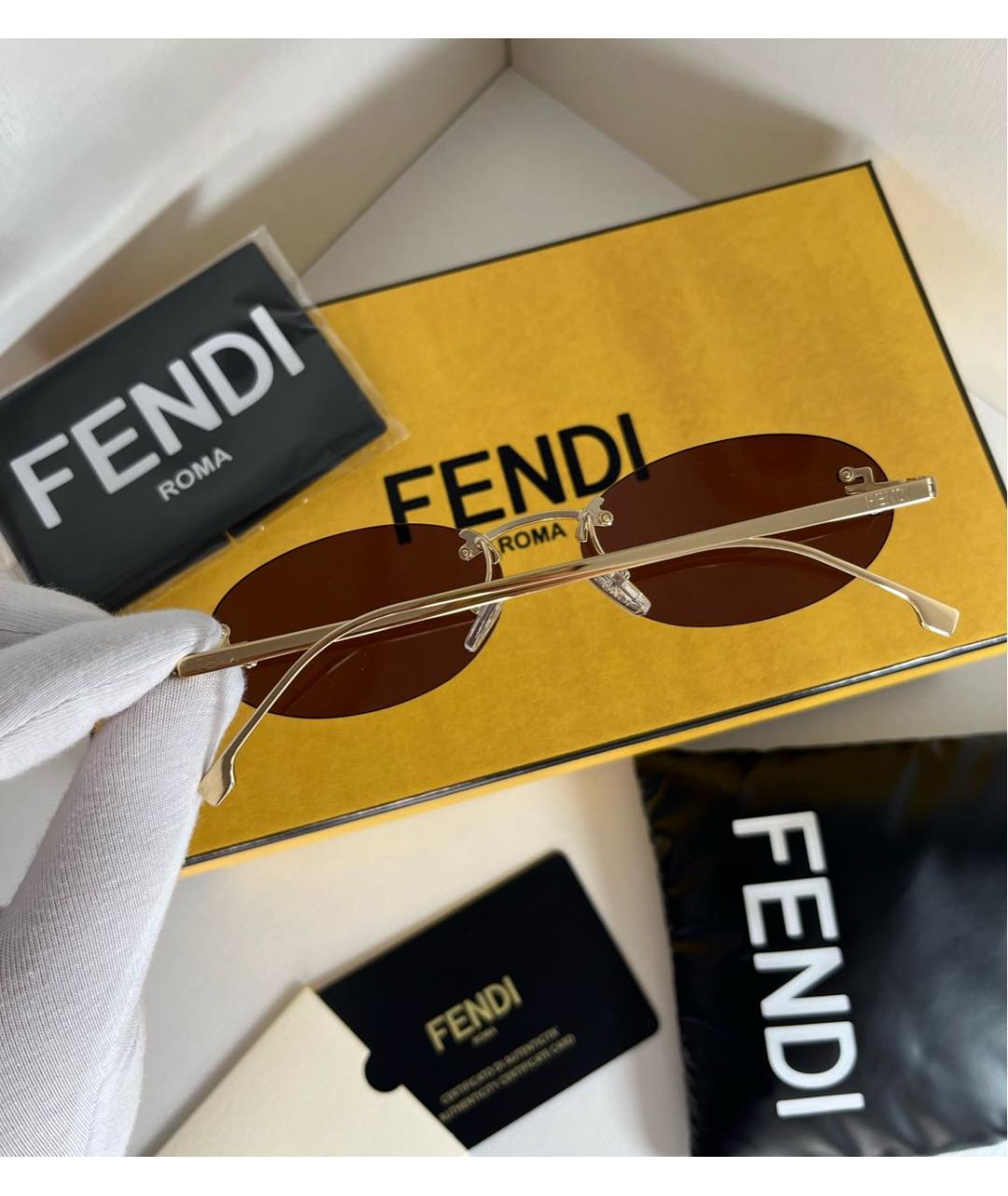 FENDI Бордовые солнцезащитные очки, фото 3