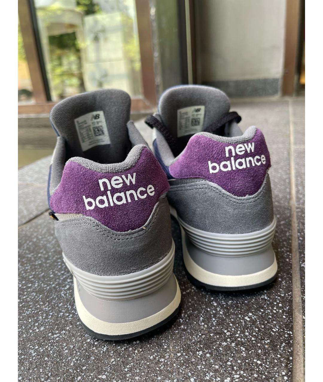 NEW BALANCE Серые замшевые низкие кроссовки / кеды, фото 4