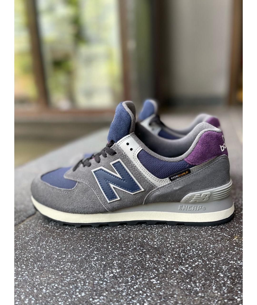 NEW BALANCE Серые замшевые низкие кроссовки / кеды, фото 3