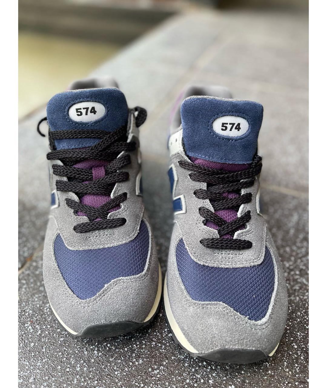 NEW BALANCE Серые замшевые низкие кроссовки / кеды, фото 2