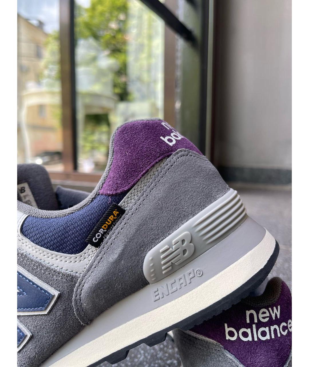 NEW BALANCE Серые замшевые низкие кроссовки / кеды, фото 5