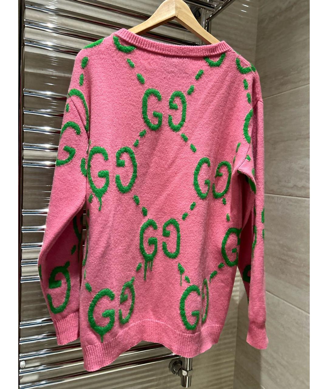 GUCCI Розовый шерстяной джемпер / свитер, фото 2