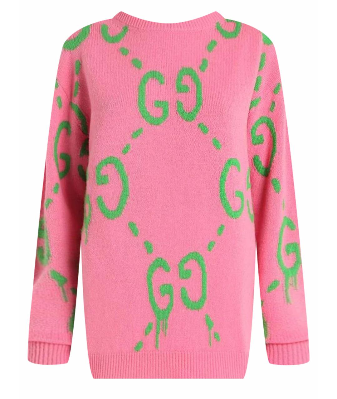 GUCCI Розовый шерстяной джемпер / свитер, фото 1