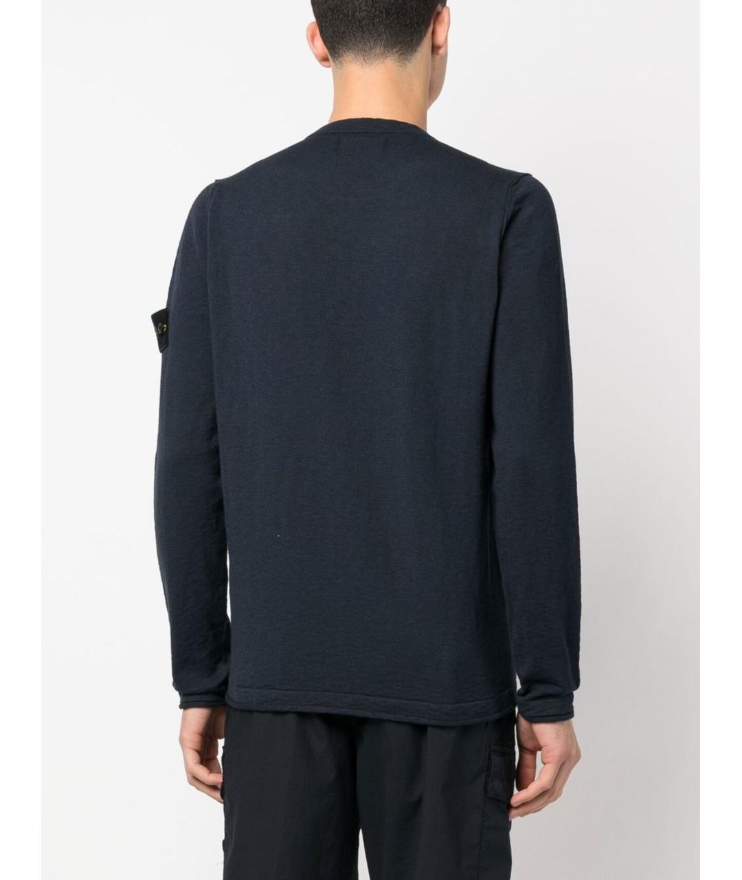 STONE ISLAND Синий хлопковый джемпер / свитер, фото 4
