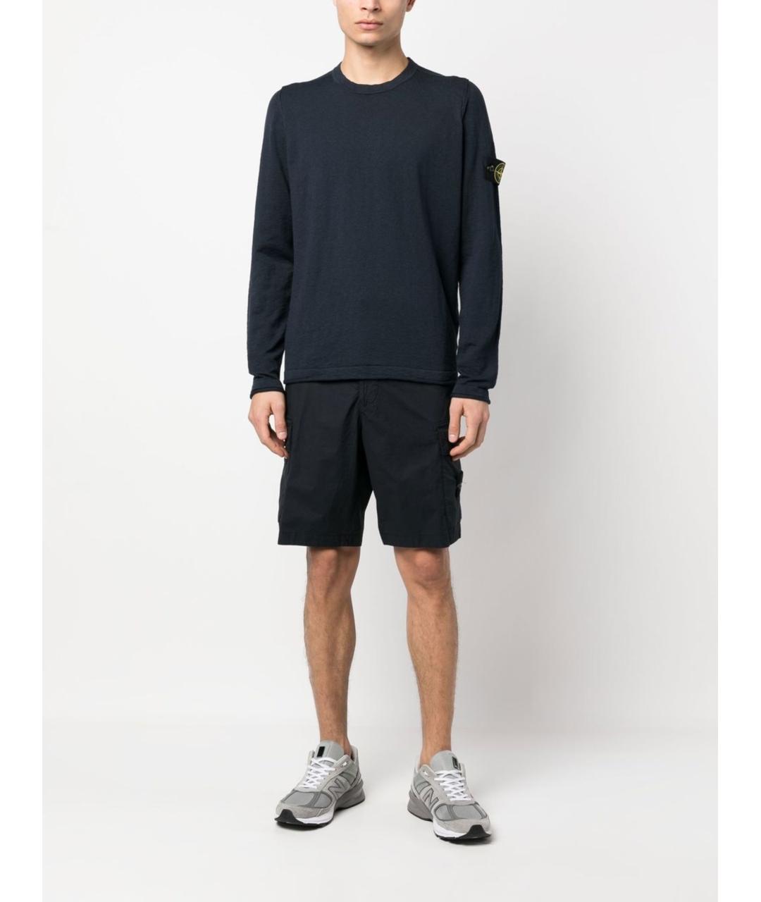 STONE ISLAND Синий хлопковый джемпер / свитер, фото 2