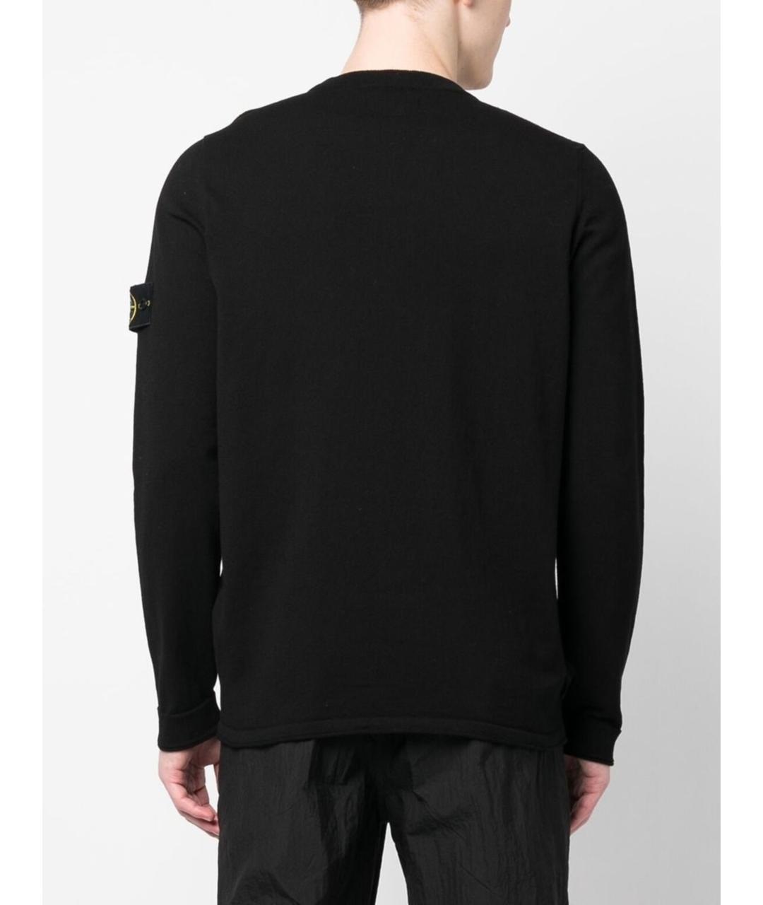 STONE ISLAND Черный хлопковый джемпер / свитер, фото 4