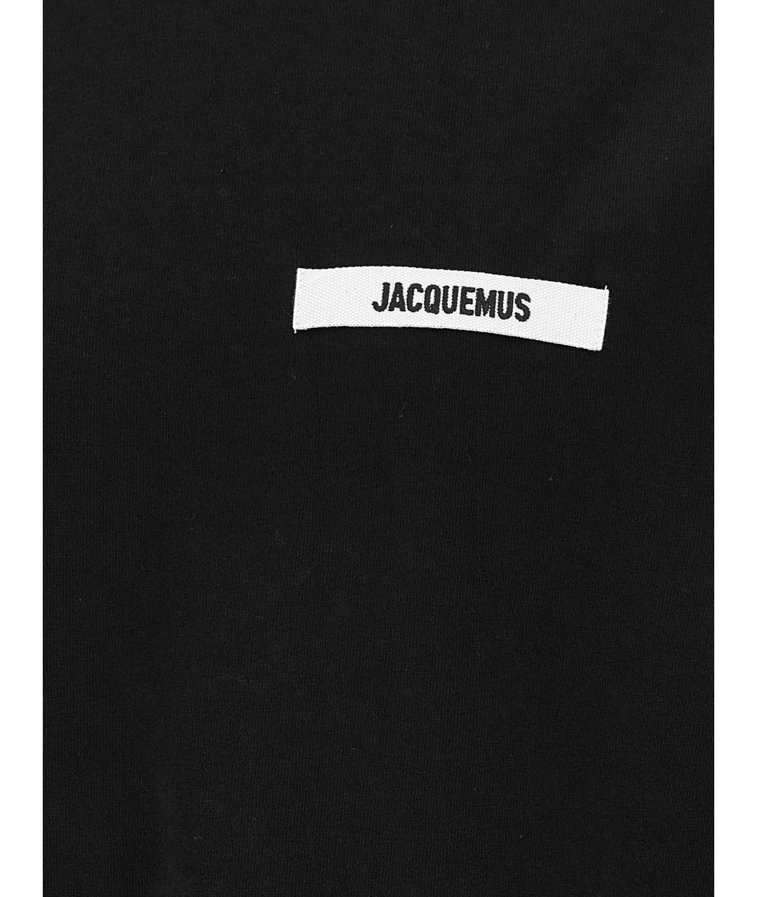 JACQUEMUS Черная хлопковая футболка, фото 4