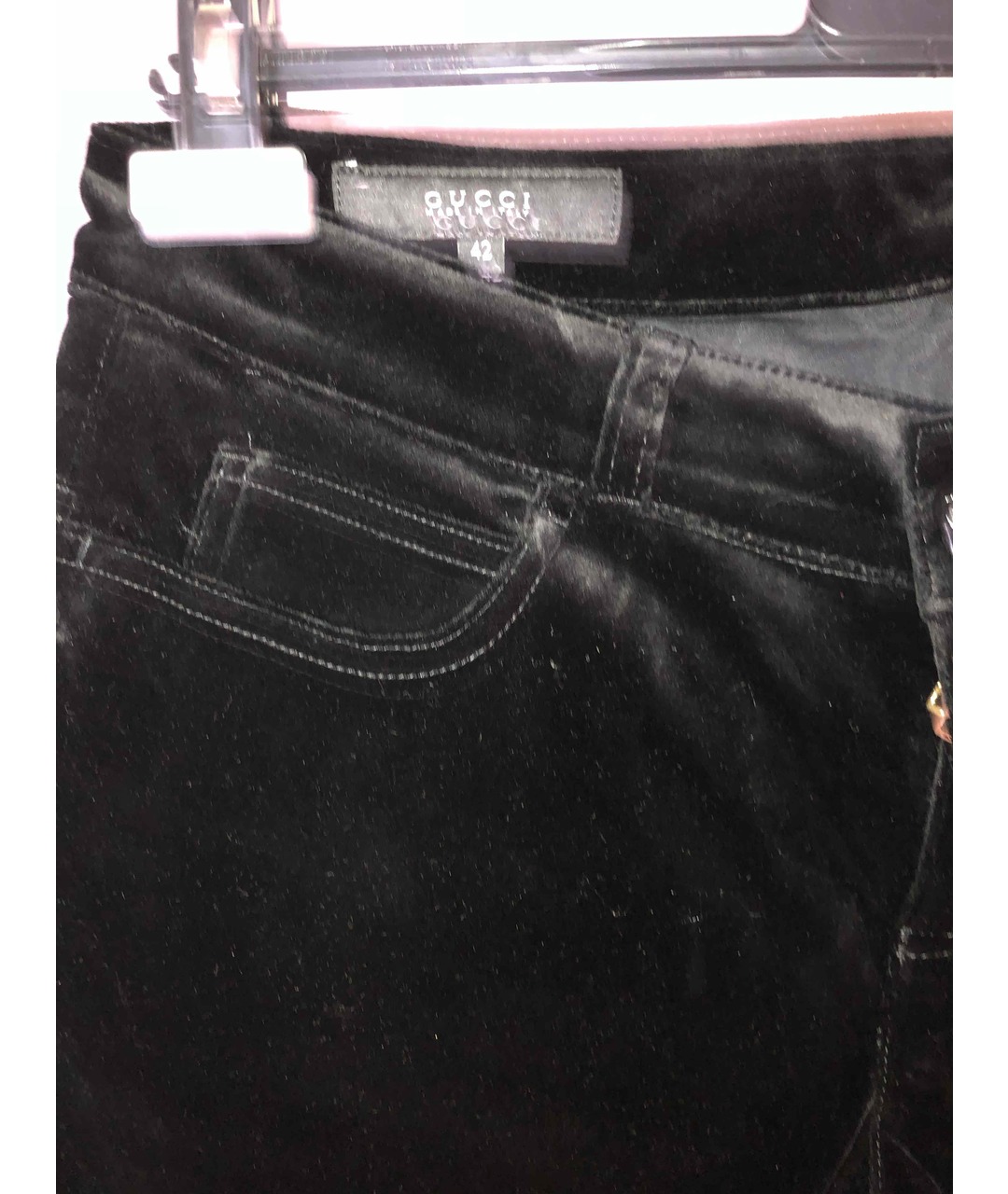 GUCCI Черные бархатные прямые брюки, фото 3