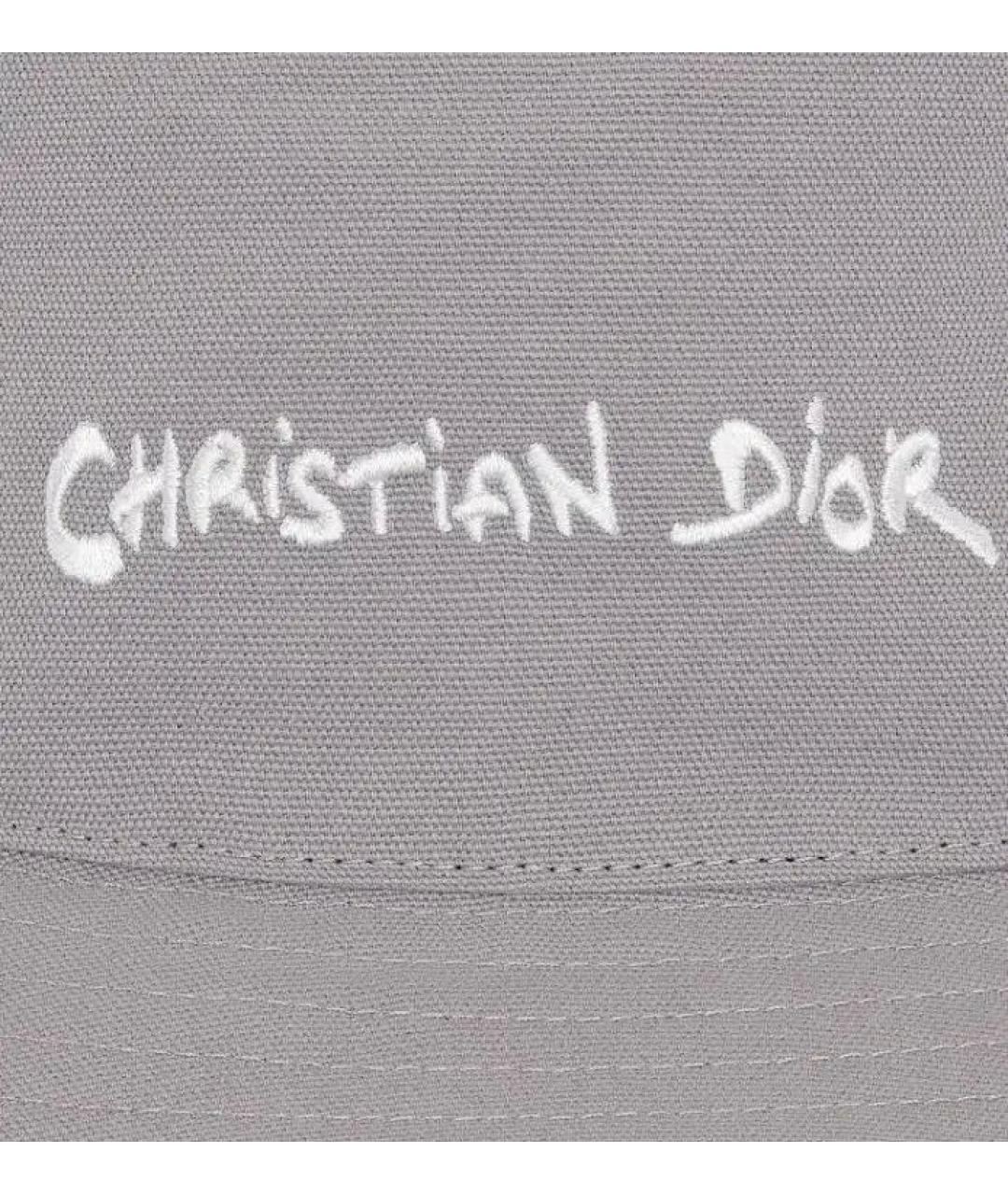 CHRISTIAN DIOR Серая хлопковая шляпа, фото 4