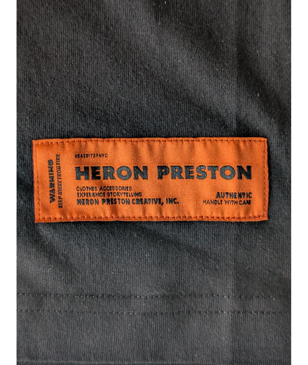 HERON PRESTON Черная хлопковая футболка, фото 7