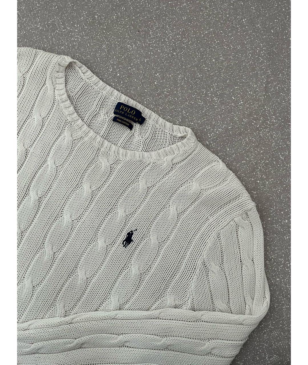 POLO RALPH LAUREN Белый хлопковый джемпер / свитер, фото 3