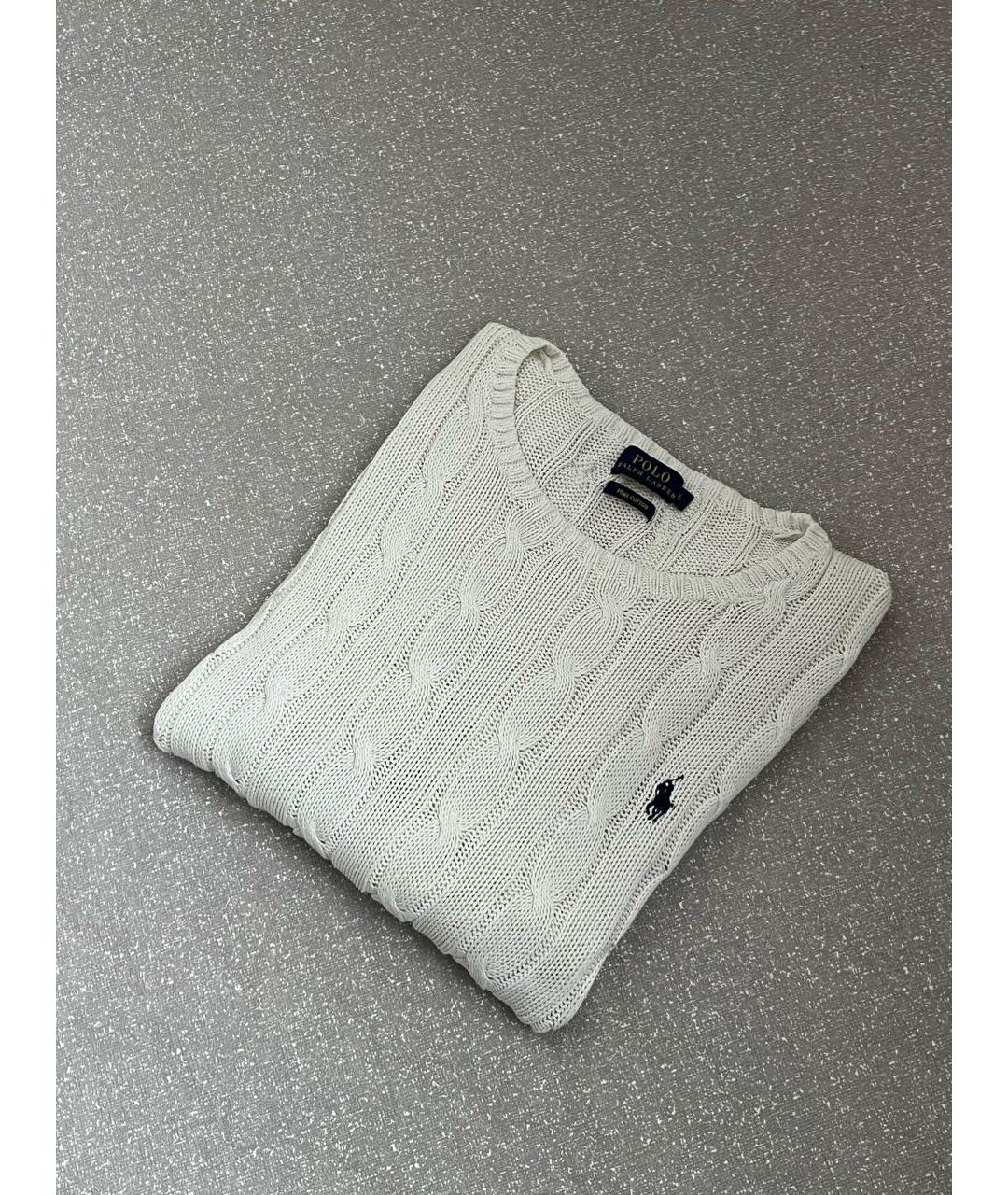 POLO RALPH LAUREN Белый хлопковый джемпер / свитер, фото 4