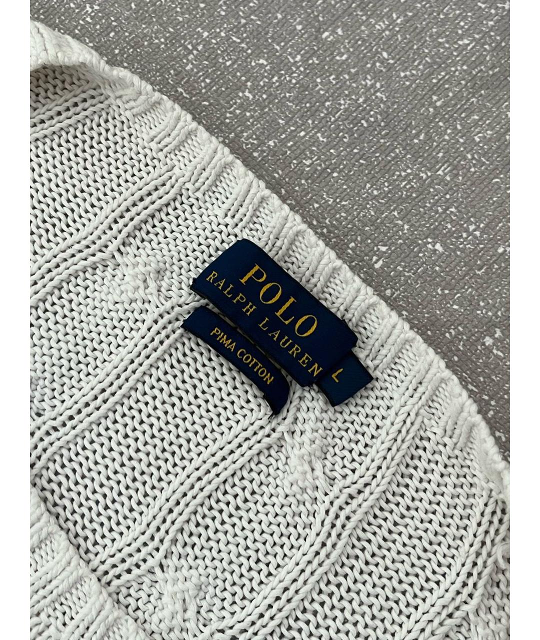 POLO RALPH LAUREN Белый хлопковый джемпер / свитер, фото 6