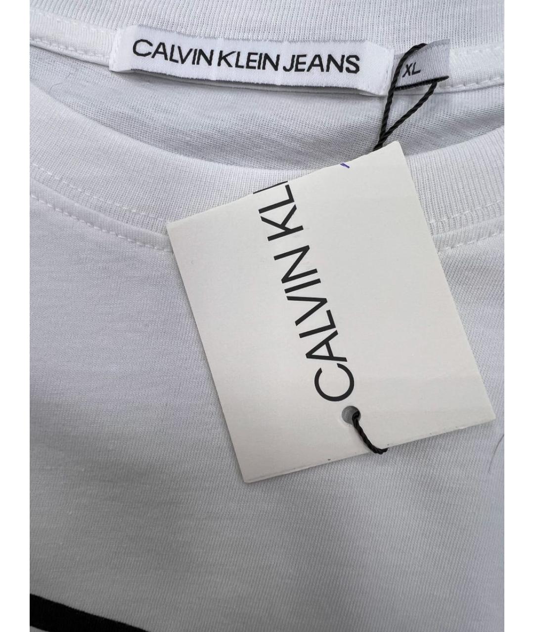 CALVIN KLEIN JEANS Белая хлопковая футболка, фото 3