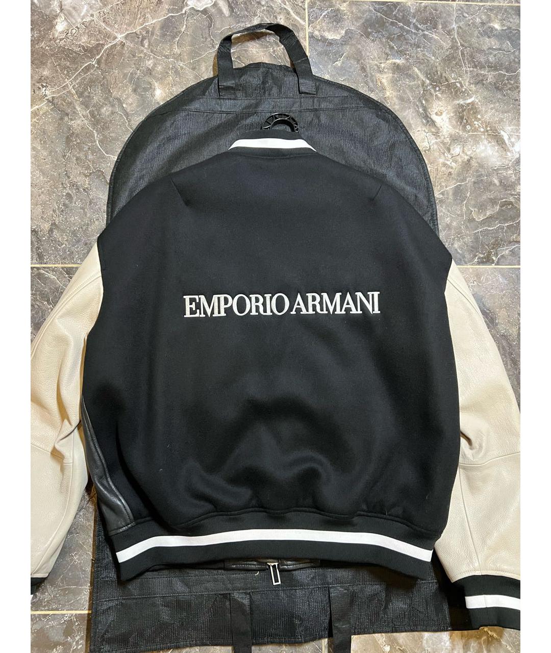 EMPORIO ARMANI Черная кожаная куртка, фото 2