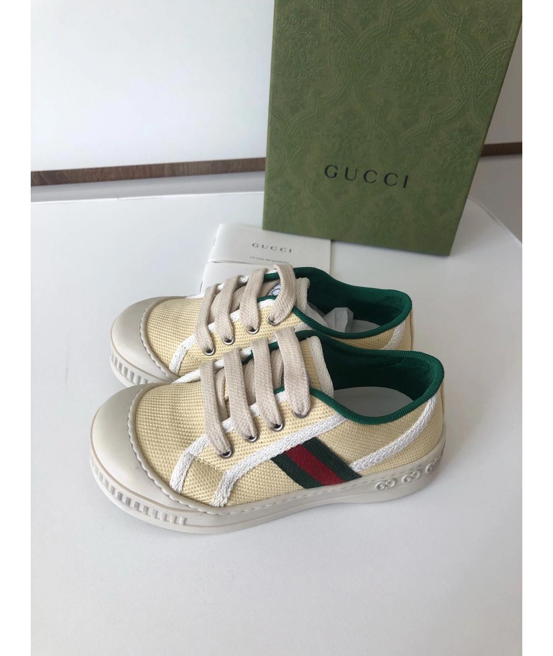 GUCCI Желтые текстильные кеды, фото 3