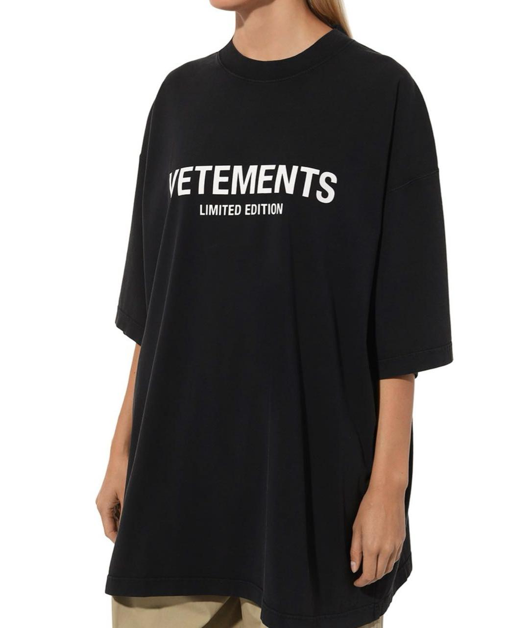 VETEMENTS Серая хлопковая футболка, фото 3