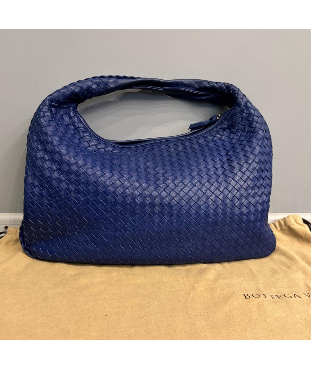 BOTTEGA VENETA Синяя кожаная сумка с короткими ручками, фото 9