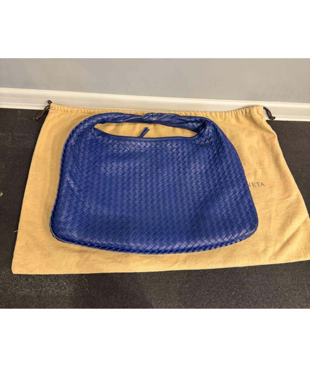BOTTEGA VENETA Синяя кожаная сумка с короткими ручками, фото 2