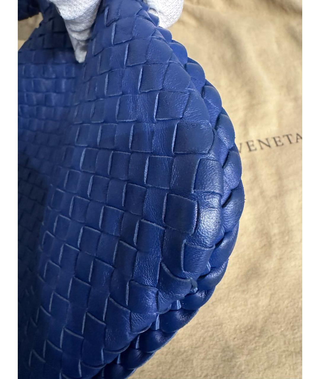 BOTTEGA VENETA Синяя кожаная сумка с короткими ручками, фото 7