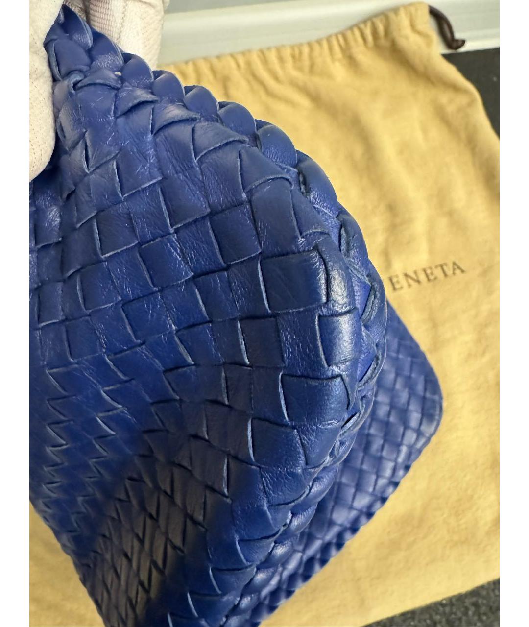 BOTTEGA VENETA Синяя кожаная сумка с короткими ручками, фото 8