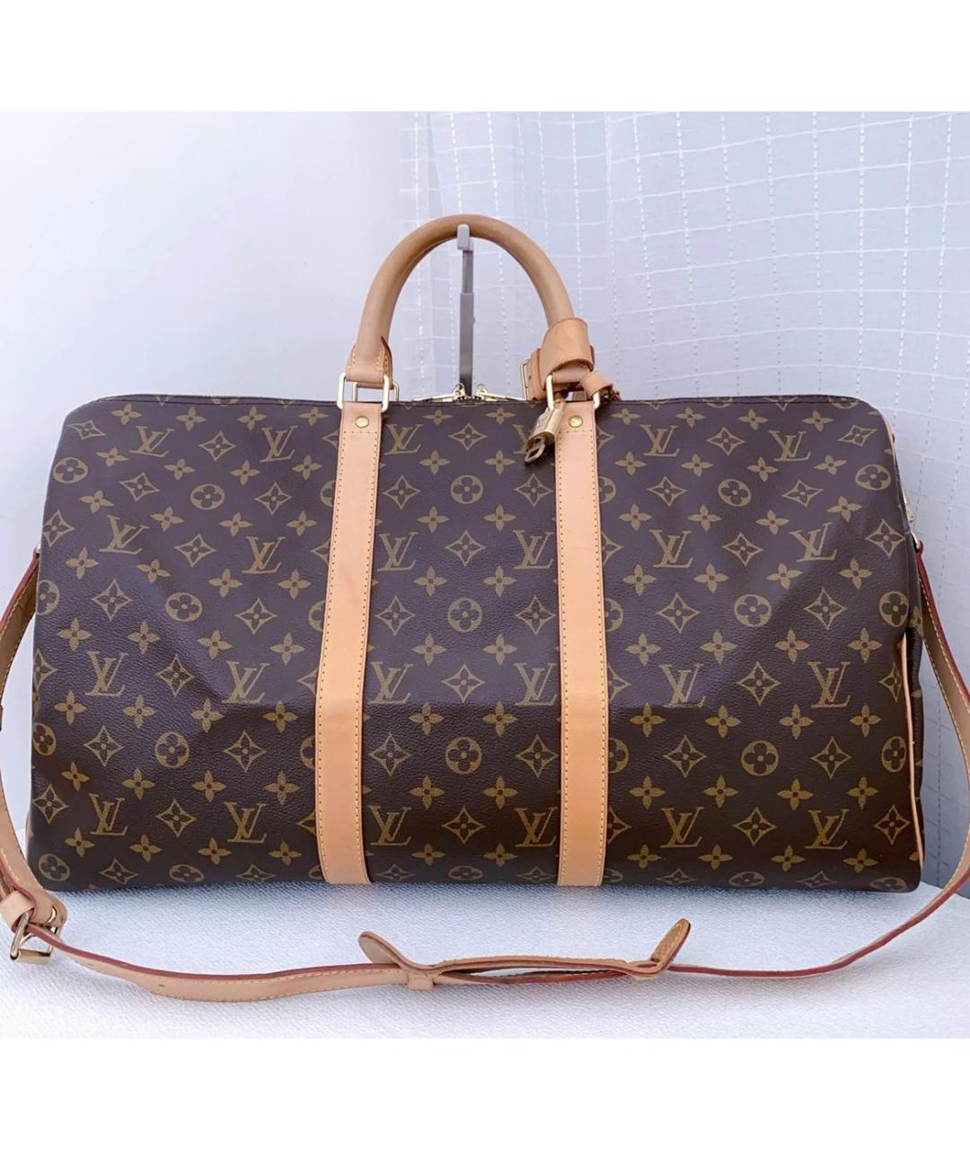 LOUIS VUITTON Коричневая дорожная/спортивная сумка, фото 9