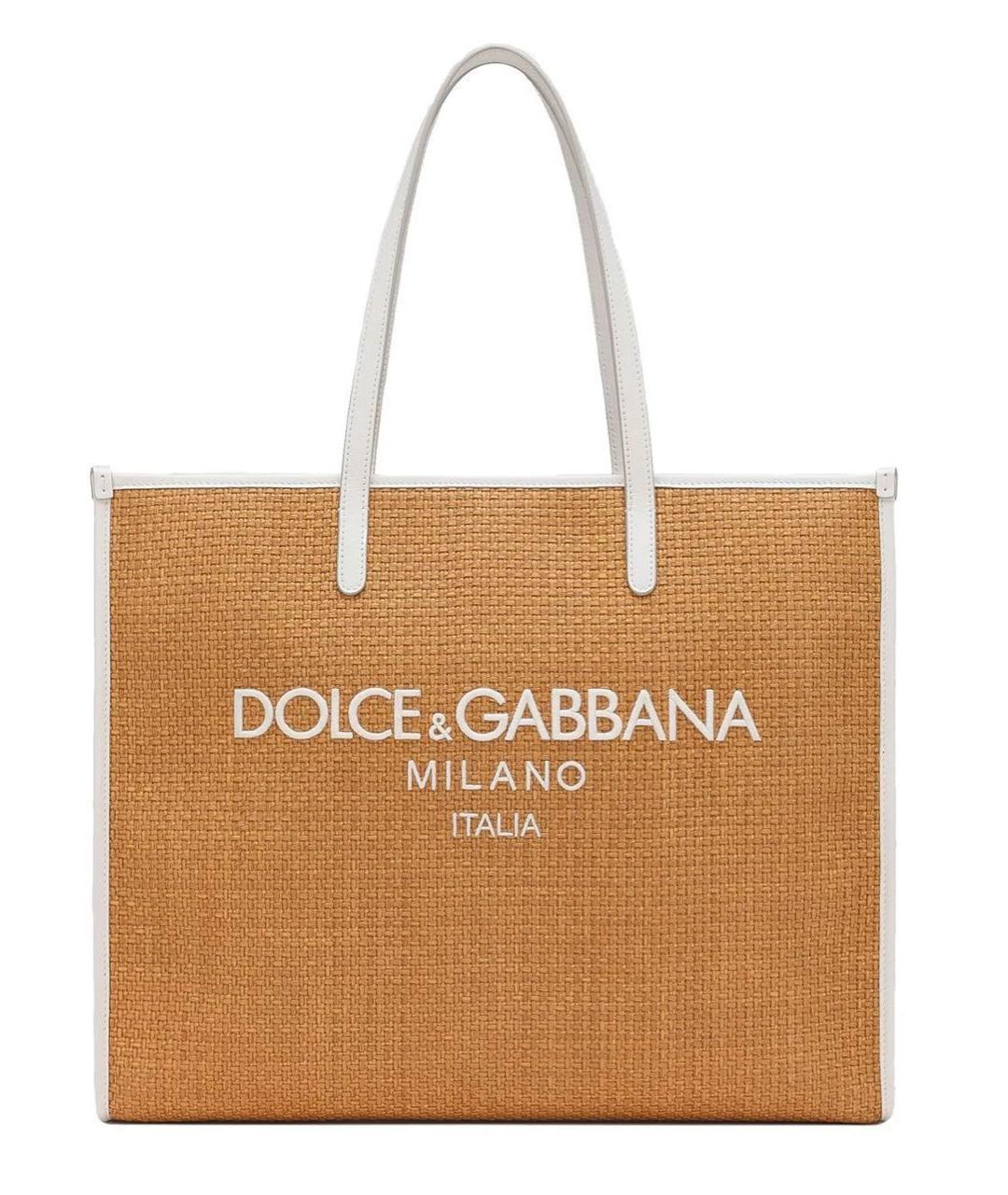 DOLCE&GABBANA Коричневая пелетеная сумка тоут, фото 1