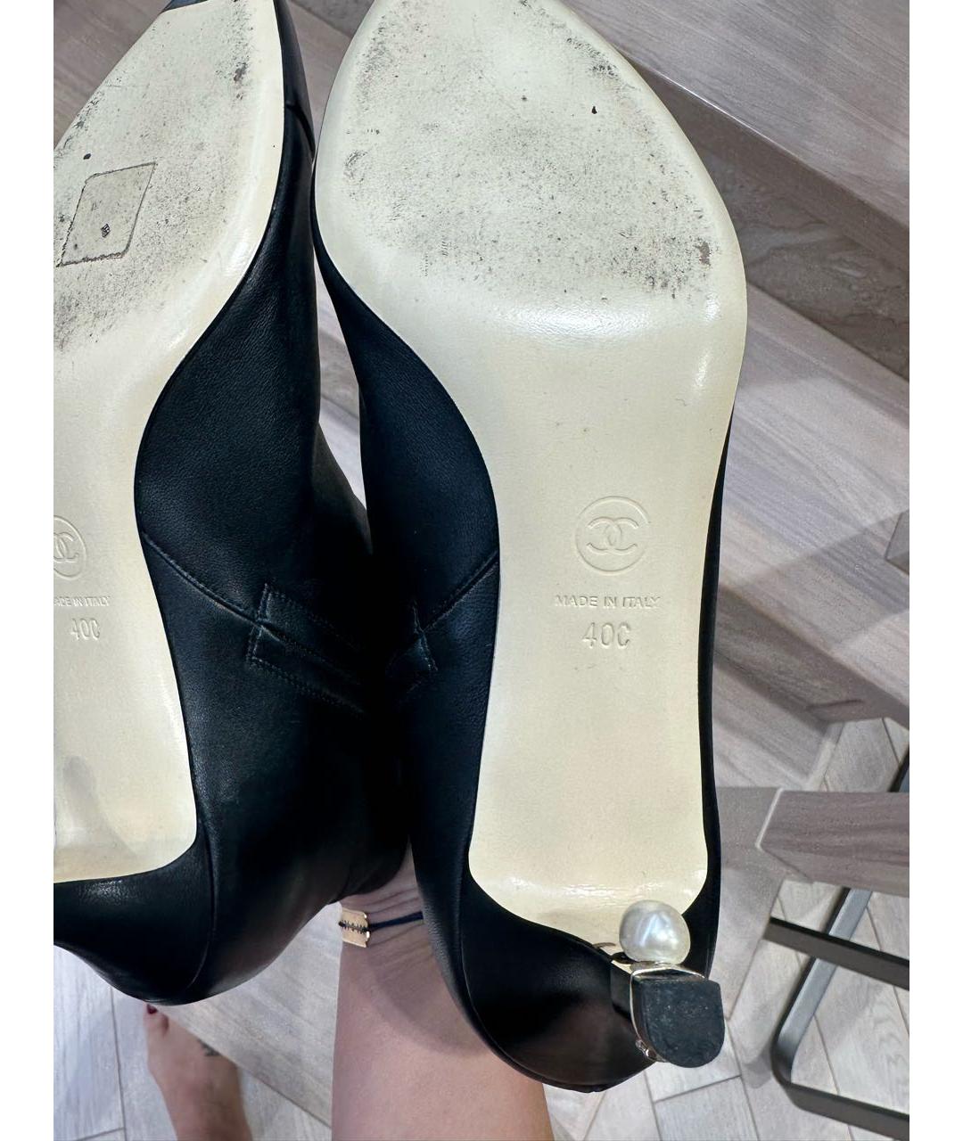 CHANEL Черные кожаные ботильоны, фото 5