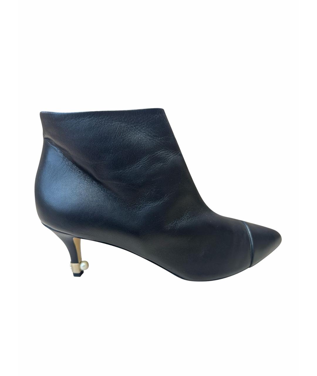 CHANEL Черные кожаные ботильоны, фото 1