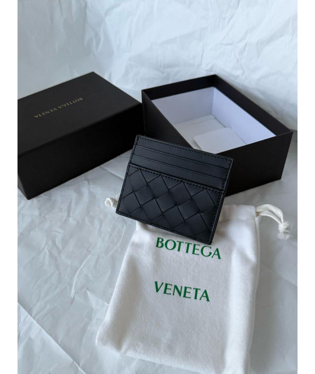 BOTTEGA VENETA Черный кожаный кардхолдер, фото 5