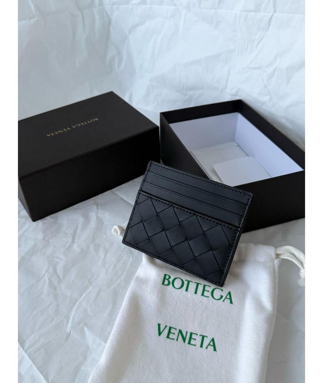 BOTTEGA VENETA Черный кожаный кардхолдер, фото 4