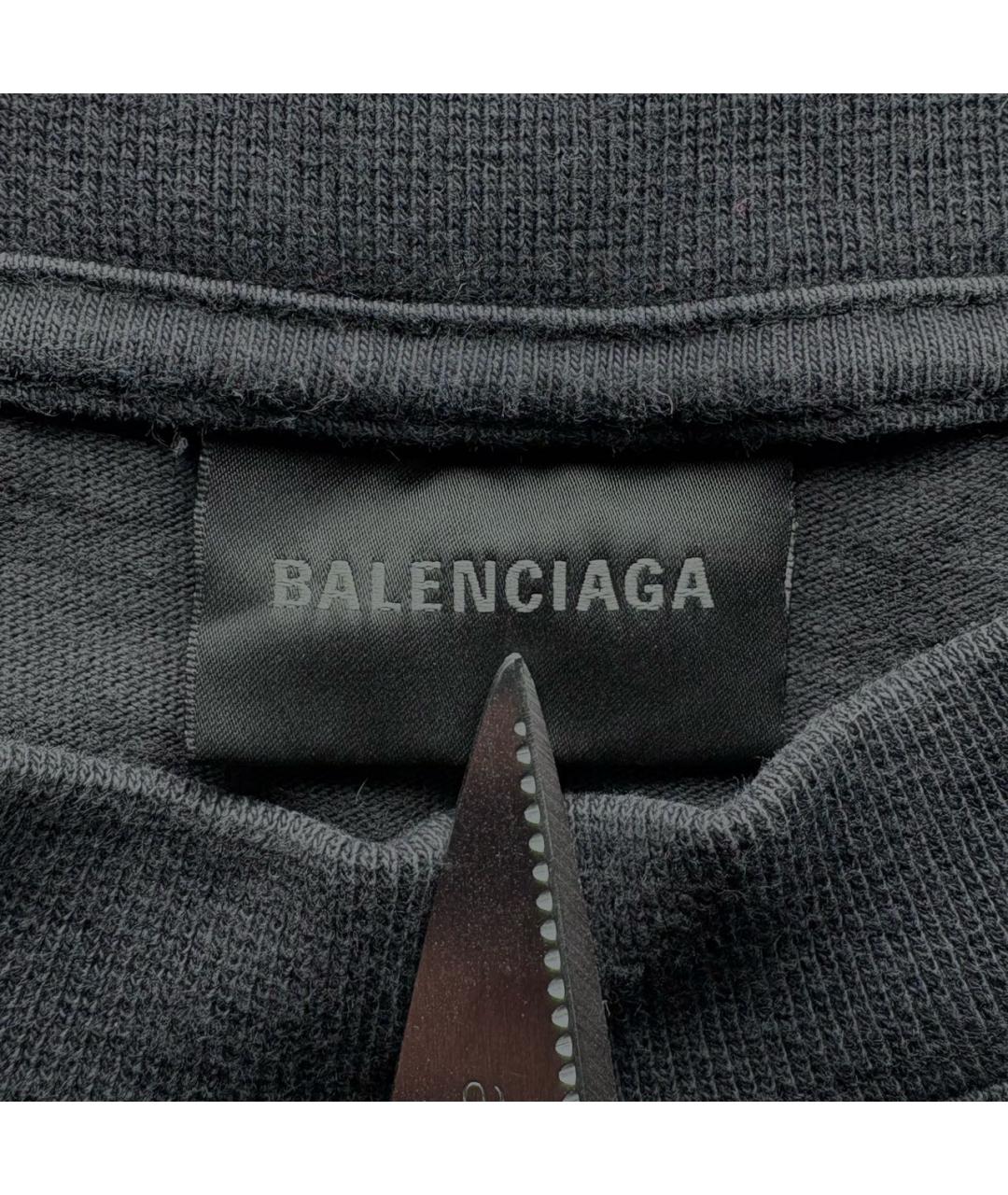 BALENCIAGA Антрацитовая футболка, фото 4