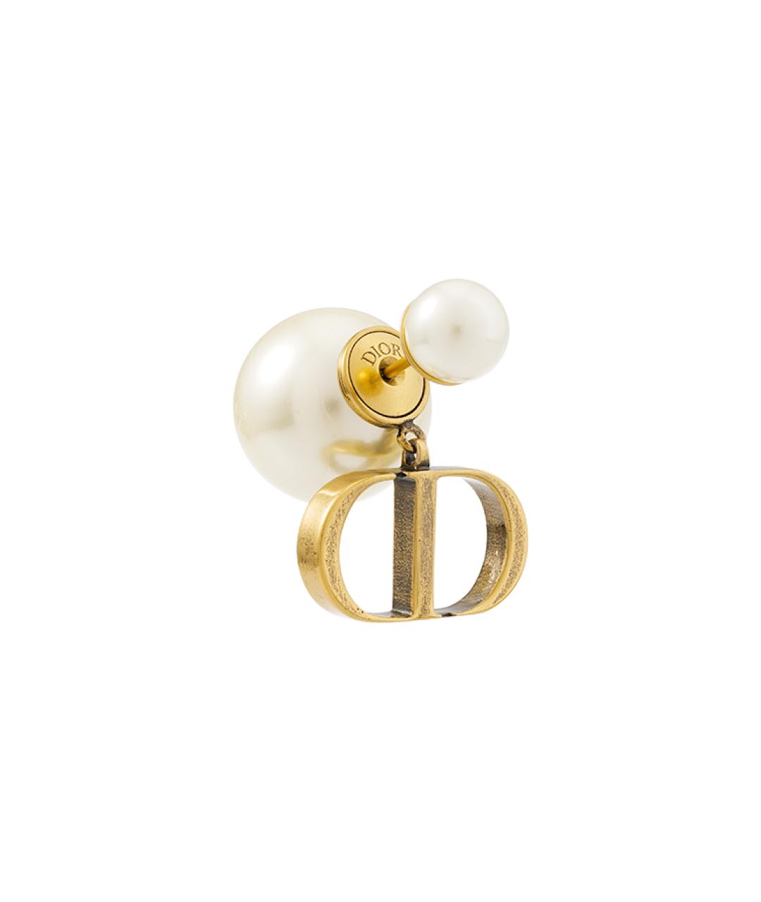 CHRISTIAN DIOR Золотые металлические серьги, фото 2
