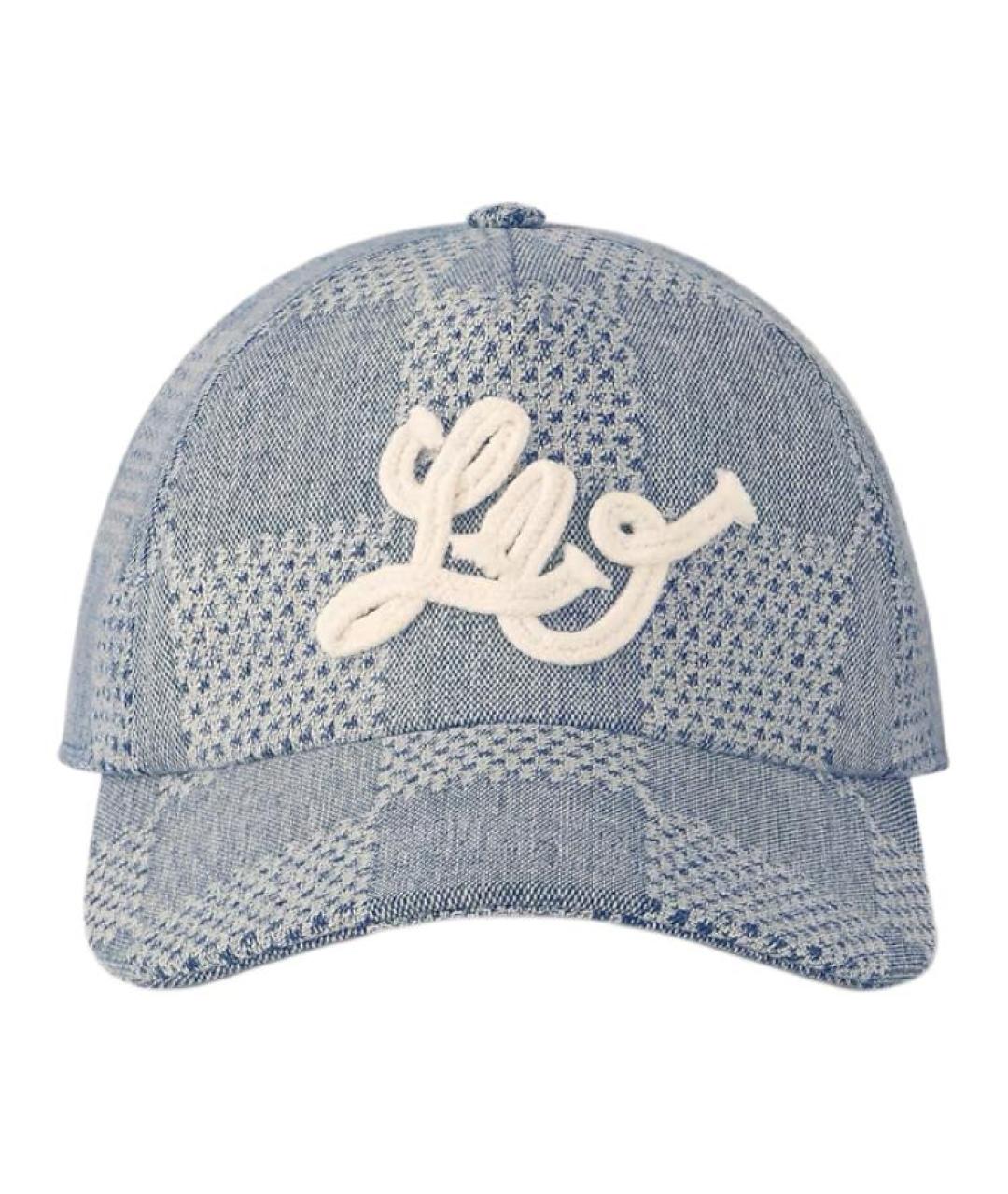 LOUIS VUITTON Голубая хлопковая кепка, фото 2